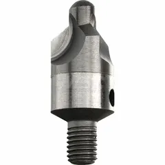 This carbide countersink features three flutes and an 82° angle for creating conical recesses for flat-head screws. The 3/32 in body diameter and 1/4"-28 threaded shank allow secure mounting in compatible holders. It is used in machining and fabrication for deburring and countersinking operations on metal, wood, or plastic.