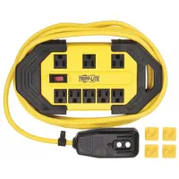 TRIPP LITE GFCI: 12 ft Lg, 14/3, 5-15P Plug, 15 A Current, 120V AC, 5-15R, Black/Yellow, SJT (MPN TLM812GF)