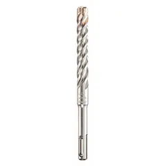 This SDS-Plus drill bit is designed for rotary hammer drilling in concrete and masonry. With a 7/16 in diameter, 6 in overall length, and 4 in maximum drilling depth, it is suited for anchor and fastener installations in construction and maintenance tasks.