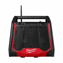 This M18™ radio kit provides Bluetooth® wireless streaming and USB-C charging for devices on job sites. It operates on 18V DC power from M18™ batteries, offering portable audio and device power in construction, maintenance, and industrial environments.