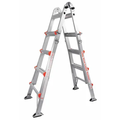 LITTLE GIANT Combination Ladder: 6 Configurations, Aluminum, 300 lb Load Capacity - All Configuration Multifunction Ladders