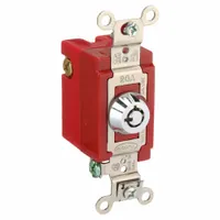 HUBBELL Wall Switch: Locking Switch, 3-Way, Maintained, Silver, 120/277V AC, 20 A (MPN HBL1223RKL)