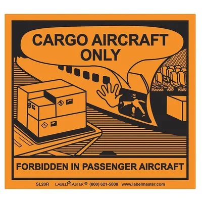 LABELMASTER Cargo Aircraft Only Forbidden In Passenger Aircraft Label