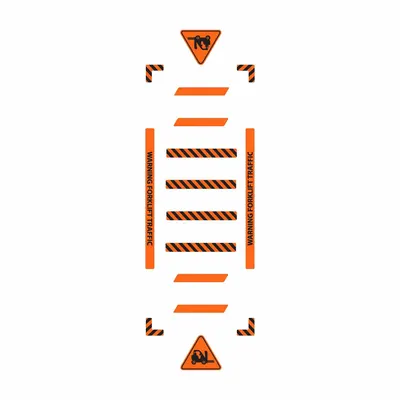 SLIP-GARD Forklift Traffic Crosswalk Floor Sign - Forklift Traffic Crosswalk Floor Signs