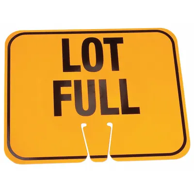 OEM Lot Full Traffic Cone Sign, Orange ABS Plastic, 10 3/8 in H x 12 3/4 in L - Signs for Traffic Cones