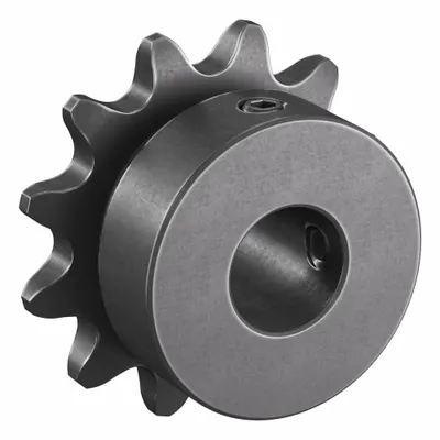 TSUBAKI Single Strand Sprocket: 35, For 3/8 in Chain Pitch, 1/2 in Bore Dia, 12 Teeth - Size 35 Fixed-Bore Roller Chain Sprockets