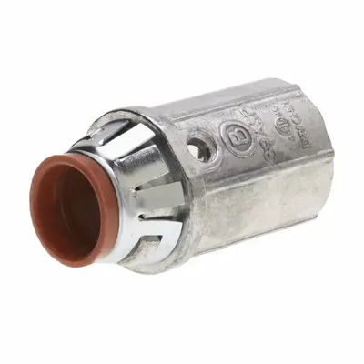 BRIDGEPORT FITTINGS Metal Clad Cable and Flex Cond: Die Cast Zinc, 1/2 in Trade Size, Snap-In - Straight Connectors - Snap-In Style