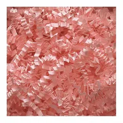 Light pink crinkle paper for cushioning and decorative packaging. Suitable for gift boxes, retail displays, and industrial packaging to protect lightweight items.
