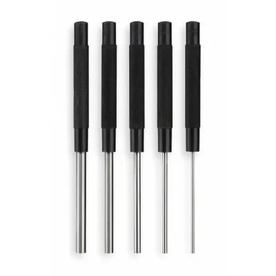 WESTWARD Flat-Tip Pin Removing Punch Set, 5-Piece, Steel, SAE - Flat-Tip Pin Removing Punch Sets
