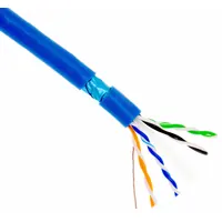 TRIPLETT Data Cable: 1,000 ft Cable Lg, 23 AWG, Commercial, Blue, PVC, CAT6U-1000BL, 6A, Shielded