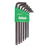 EKLIND Torx Key Set: Long, 7 Pieces, T10/T15/T20/T25/T27/T30/T40 Tip Size, Std End, Organizer, Torx (MPN 11907)