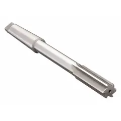 This chucking reamer has a 0.5 in diameter, straight flute design, and is made of high-speed steel with an MT1 shank. It is used for precision reaming of existing holes to a finished diameter of 0.5 in in general machining applications.