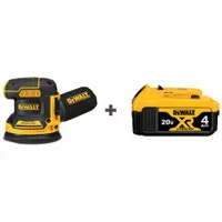 DEWALT Cordless Sander Kit: 5 in Dia, 3/32 in Orbit, 20 V (MPN DCW210B/DCB204)