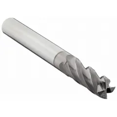 General-purpose carbide square end mill with TiCN coating for increased wear resistance. Four-flute design provides efficient chip evacuation and smooth finish in slotting, profiling, and contouring operations. Suitable for milling steel, stainless steel, and cast iron. Mill diameter: 15/32", length of cut: 1", overall length: 3".