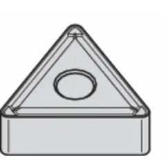 Triangle indexable turning insert with 60-degree included angle, negative rake geometry, and chipbreaker design. Suitable for general turning, facing, and profiling operations on metal workpieces in CNC lathes and manual machines.