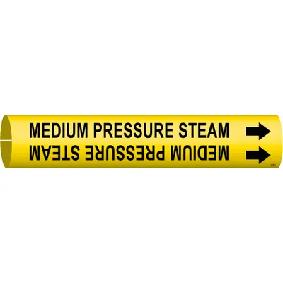 BRADY Medium Pressure Steam Snap-On Pipe Marker 4095-B - Medium Pressure Steam Snap-On Pipe Markers