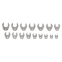PROTO Crowfoot Socket Set: Alloy Steel, Chrome, 16 Tools, 3/8 in Drive Size (MPN J49000MCF)
