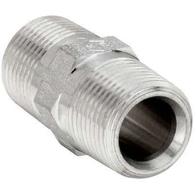 PARKER Metal Pipe Straight: Straight, 316 Stainless Steel, 3/8 in x 3/8 in, 6,000 psi - Extreme Pressure Threaded Pipe Fittings