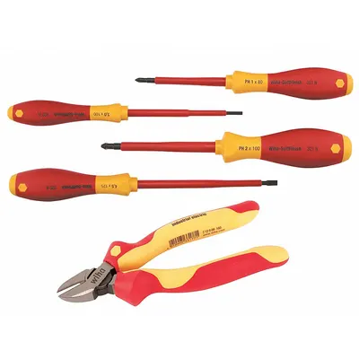 WIHA Insulated Tool Kit: Insulated, 5 Total Pcs - Tool Only Sets
