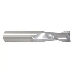 This carbide square end mill features a TiCN coating and two flutes, with a 5/16" cutting diameter and 13/16" length of cut. It is designed for general-purpose milling of ferrous and non-ferrous materials, creating flat-bottomed slots, pockets, and contours.