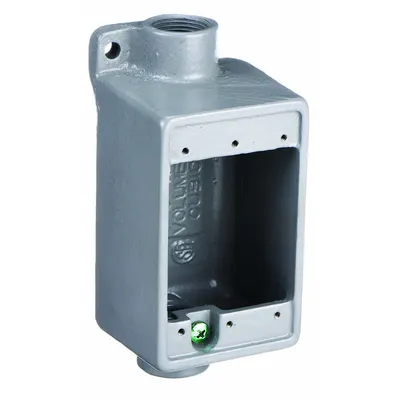HUBBELL KILLARK Electrical Box: Iron, Rectangular, 1 Gangs, 3/4 in Hub Size - Iron Weatherproof Electrical Boxes