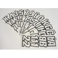 Letter and Number Label Set: Gen Identification, 2 in Character Ht, Proprietary, Black/White, Vinyl (MPN GWHBLK500)