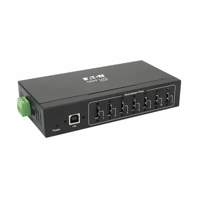 EATON TRIPP LITE DIN Rail-Mount Multiport Hub, 7 USB/Lightning Ports, Black - DIN Rail-Mount Multiport Hubs