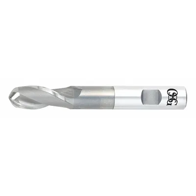 OSG Reduced-Neck Cobalt Ball End Mill, 2 Flute, 1/2" Mill Dia, 1" LOC, 4" OAL - Reduced-Neck Cobalt Ball End Mills