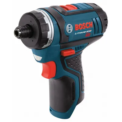 BOSCH Screwdriver: 1/4 in Drive Size, 265 in-lb, 265 in-lb Torque - Max, 12 V DC Volt - Bosch Cordless Screwdrivers