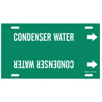 Pipe Marker: Condenser Water, Green, White, Fits 8 to 9 7/8 in Pipe O.D., 1 Pipe Markers (MPN 4039-G)