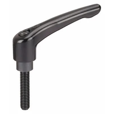 KIPP Adjustable Handle: Zinc w/ Steel Thread, M10x1.5 Thread, 60 mm Thread Lg - Teardrop-Style Adjustable Handles with Threaded Stud