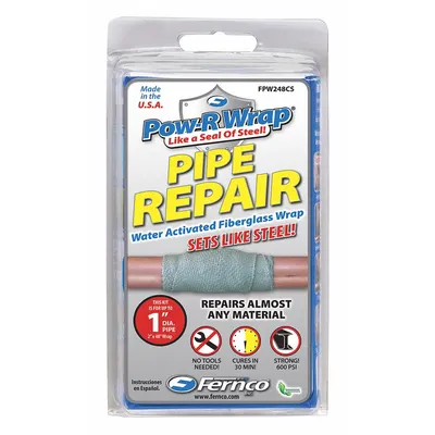 FERNCO Pipe Repair Kit: Resin Fiberglass, 2 in W x 48 in L Wrap Size - Repair Kits for Tube & Pipe