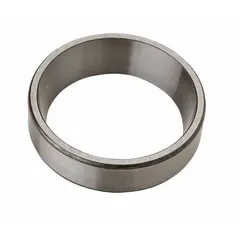 Alloy steel cup for tapered roller bearing assemblies. Outer diameter 4 33/64 in, cup width 0.748 in, overall width 19 mm. Compatible with cone JLM714149. Used in gearboxes, conveyors, and pumps to support radial and axial loads.