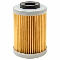 Cartridge oil filter element for removing contaminants from engine oil. Features cellulose media and includes a bypass valve. Overall height 2 9/16 in, outside diameter 1 11/16 in. Interchanges with FleetGuard LF3794.