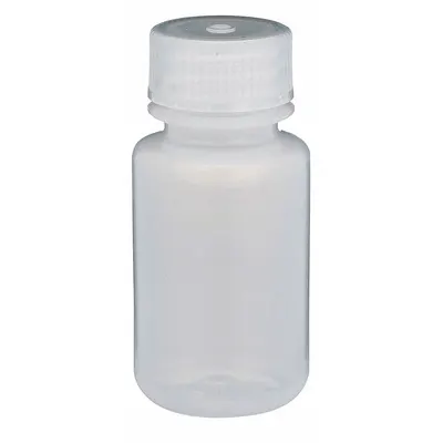 GLOBE SCIENTIFIC Sampling Bottle: LDPE, 60 mL, 2.02 fl oz, Closure Included, Natural - LDPE Wide Mouth Round Lab Bottles