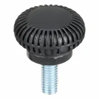 Hand Knob: Knurled, Plastic w/ Steel Thread, #10-32 Thread, 0.5 in Thread Lg, 0.75 in Dia (MPN GN020500K3--N21)