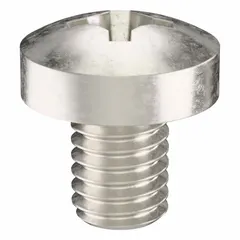Pan head machine screw with M6x1.00 thread, 8 mm length, made from 18-8 stainless steel with a plain finish. Features a Phillips drive with #3 drive size. Supplied in a 25-pack. Commonly used for fastening metal parts in machinery, equipment, and assemblies where a low-profile head is required.