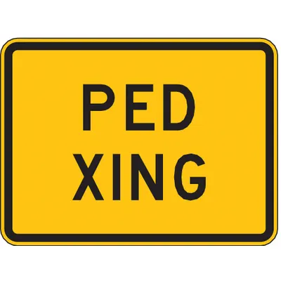 LYLE Traffic Sign: 18 in x 24 in Nominal Sign Size, 18 in x 24 in Nominal Sign Size (W x H) - Pedestrian Crossing Signs