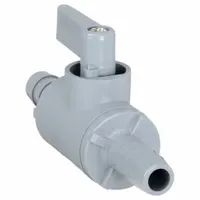 APPROVED VENDOR Manual Two-Way Ball Valve: 3/8 in, PVC, Straight, Barb x Barb, Full Port Ball Port (MPN 3997790)