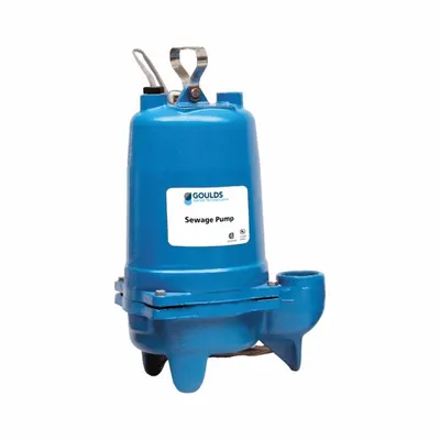 GOULDS Sewage Ejector Pump: Cast Iron, Single Phase, 1/2 hp, 230V AC, 2 in Max. Dia. Solids - General Purpose Sewage Ejector Pumps