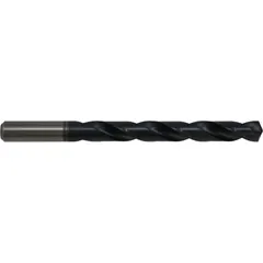 This TiAlN-coated cobalt jobber-length drill bit meets NAS 907 Type J standards for aerospace applications. The 135° split point reduces walking and thrust, enabling precise drilling in hard materials such as stainless steel and titanium alloys. Suitable for general high-precision machining tasks.