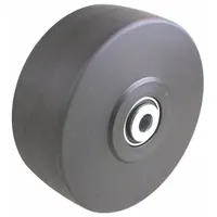 This nylon tread wheel has an 8 in diameter and 3 in width, rated for 7,200 lb. It is suited for heavy-duty material handling carts, platform trucks, and tow-line systems where low rolling resistance and high load capacity are required