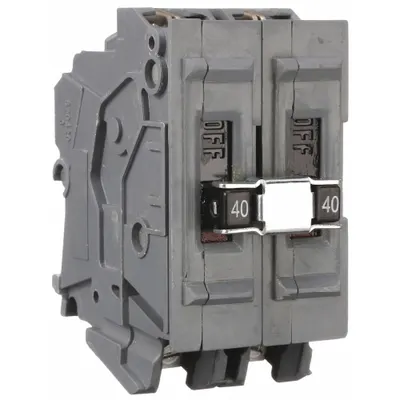 WADSWORTH Miniature Circuit Breaker: 40 A Amps, 120/240V AC, 2 in Wd, 10kA at 120/240V AC - Wadsworth Miniature Circuit Breakers