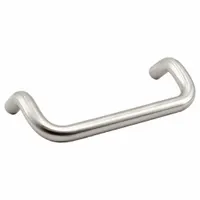 Offset door pull made of stainless steel with a silver finish. Height of 2 inches. Used for opening and closing cabinet doors, enclosure panels, and machinery doors in industrial settings