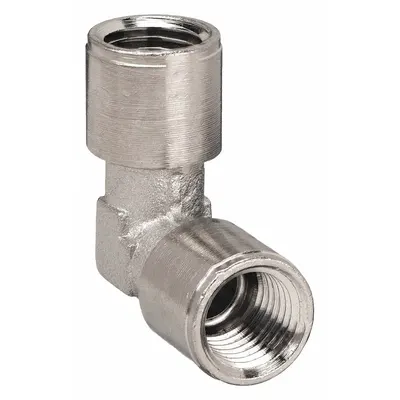AIGNEP USA Metal Pipe Elbow: 90° Elbow, 1/4 in x 1/4 in - Nickel-Plated Threaded Low-Pressure Pipe Fittings