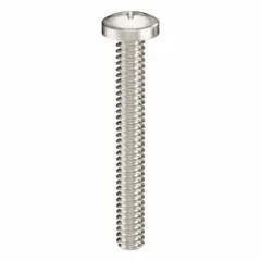 Pan head machine screw with #10-24 thread, 1 1/2 in length, made from 316 stainless steel with a plain finish. Features a Phillips drive (size #2) and is supplied in a 10-pack. Commonly used in applications requiring corrosion resistance, such as marine, chemical, and food-processing environments.
