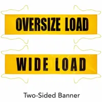 JJ KELLER Vehicle Banner: Vehicle Banner, Ropes, Oversize Load/Wide Load (MPN 72734)