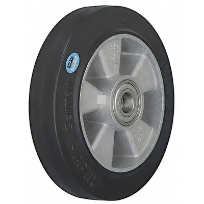 OEM Rubber Tread on Aluminum Core Wheel, 4 15/16 in Dia, 2 in Wd, 595 lb Load, Black - Rubber Tread on Aluminum Core Wheels