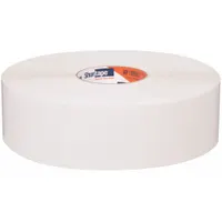 White color-coding tape for sealing and identifying cartons in industrial shipping and warehouse operations. Each roll measures 2 7/8 in wide by 1,000 yd long, with a hot melt synthetic rubber adhesive for strong holding power on corrugated boxes. Suitable for general packaging and light-duty bundling across manufacturing and distribution facilities. Sold in a 4-pack