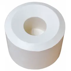 Soft white rubber replacement face for hammers. 2-inch diameter, press-fit design for secure attachment. Compatible with Vaughan 1TMB9 hammer model. Used in applications requiring non-marring strikes on delicate surfaces.